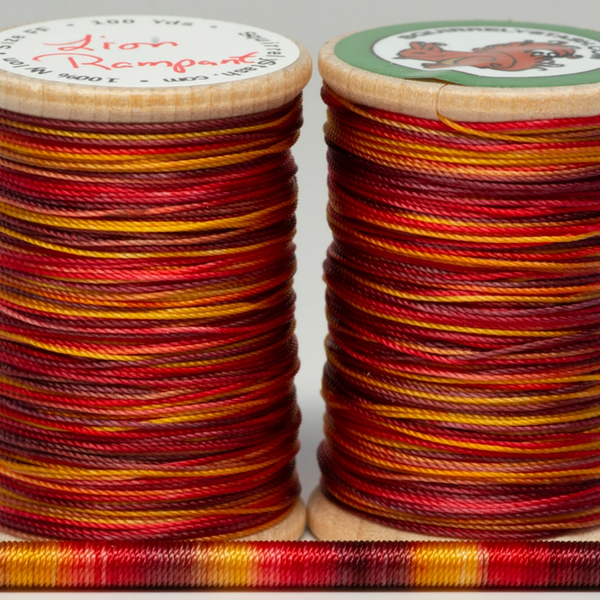 Lion Rampant, hand-dyed bassoon and oboe reed thread, FF