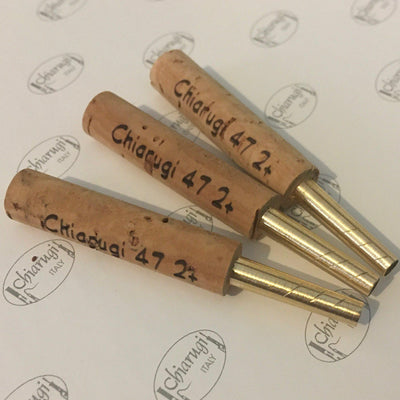 3 chiarugi oboe staples. The best oboe staples for medium shaped oboe reeds. brass tubes with natural cork. 
