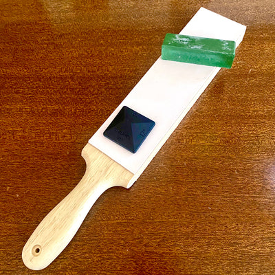 2 sided leather strop for reed knives