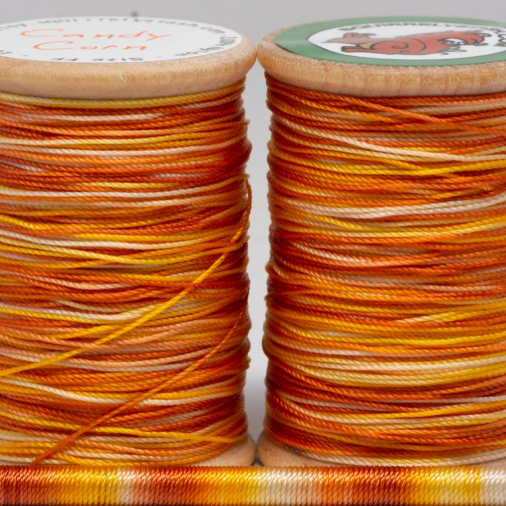 Candy Corn, hand-dyed bassoon and oboe reed thread, FF Nylon- 100 Yds