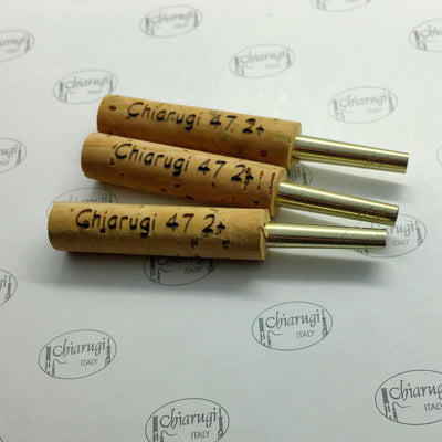 three Chiarugi silver oboe staples, used to make the best oboe reeds