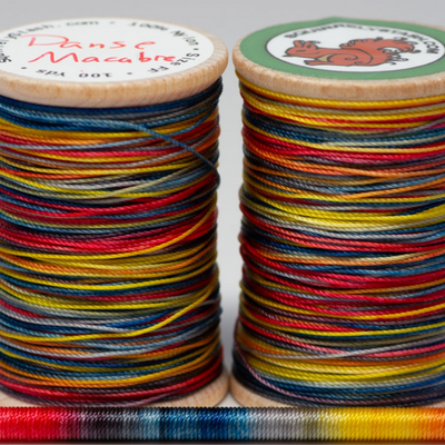 Multi colored reed thread, hand dyed bassoon and oboe reed thread FF Nylon- 100 Yds, squirrely stash reed thread 