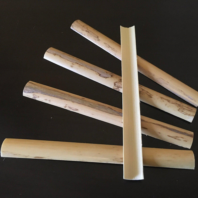 5 pieces of gouged English horn cane. Ready to be shaped and tied to become the best english horn reeds. 