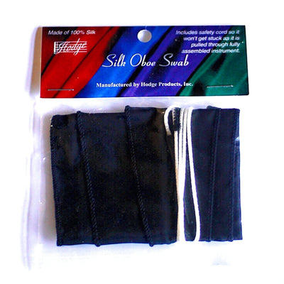 black silk oboe swab in packaging, made by Hodge