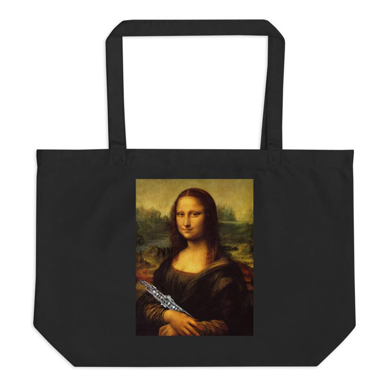 Mona Lisa with oboe Large organic tote bag