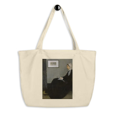 Whistler’s Mother with oboe Large organic tote bag