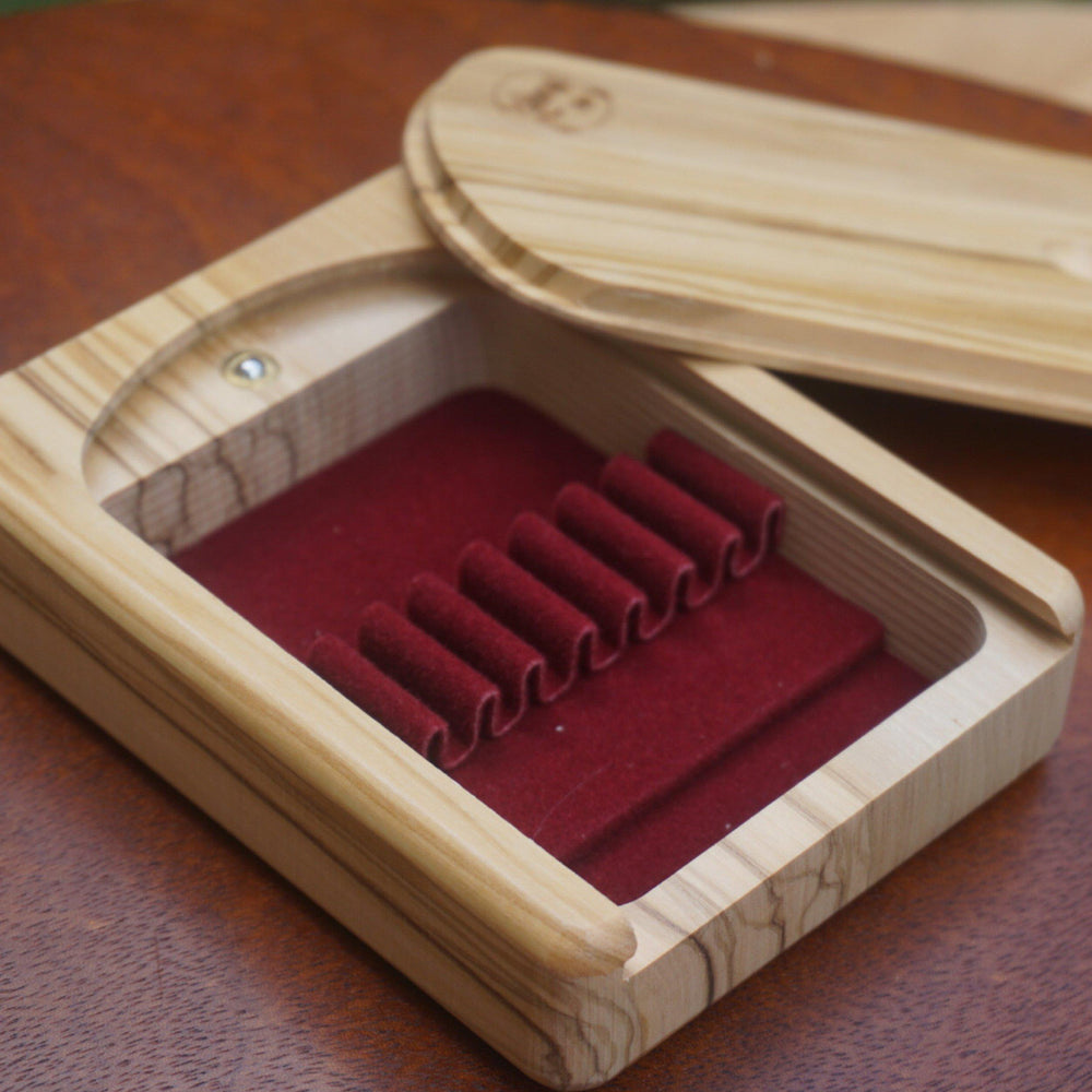 Chiarugi wooden oboe reed case, holds 8 oboe reeds